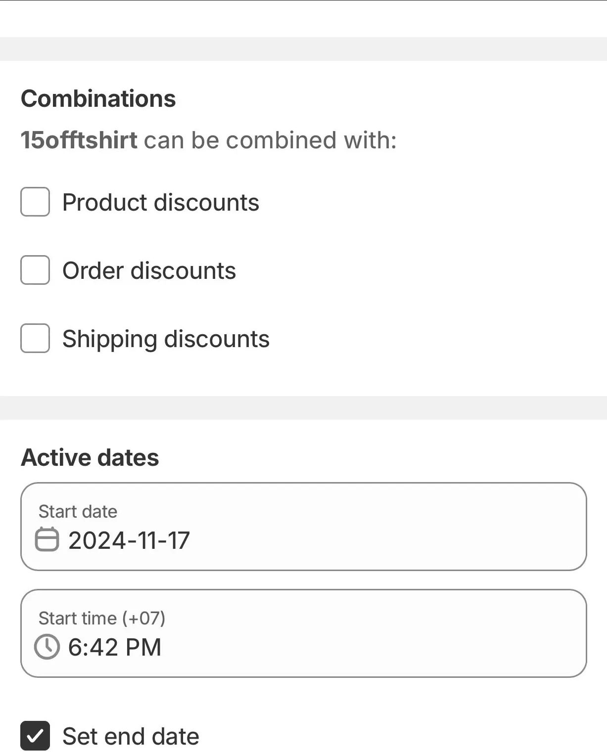 Step 8: Configure Combinations and Activation Dates